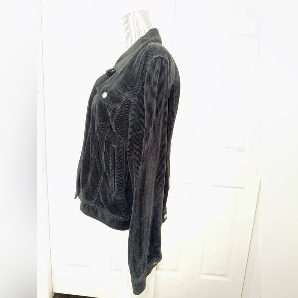 Chaps Denim Corduroy Jacket XL Black Button Front Casual - Picture 4 of 10